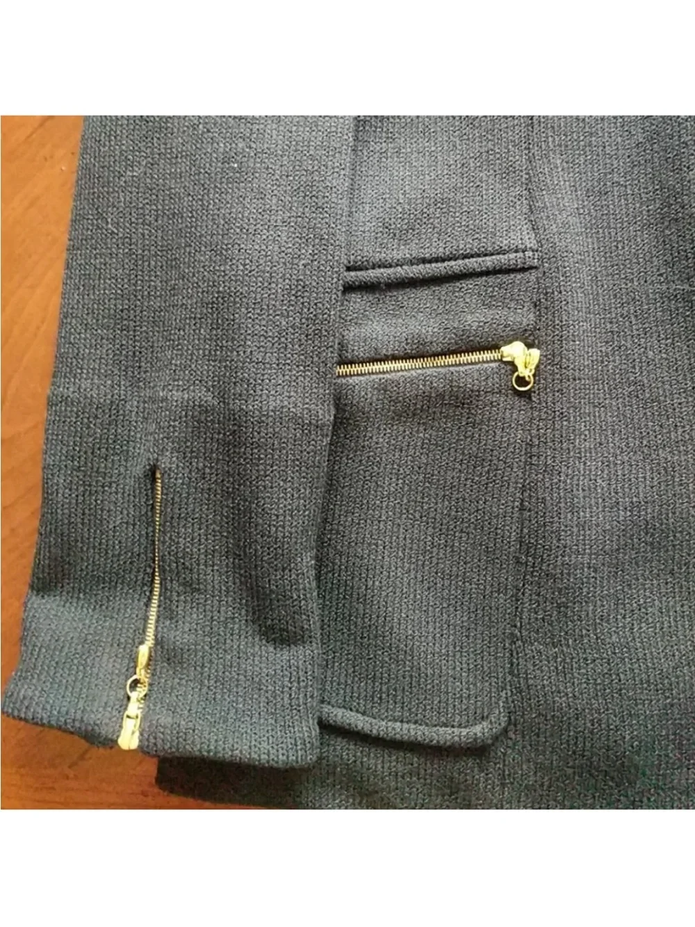 St. John Black Knit Blazer with Gold Hardware